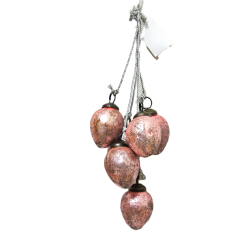 Jajo szklane wiszące różowe metaliczne komplet 6szt.